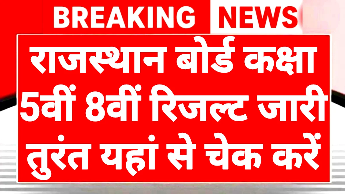 Rajasthan Board 8th Result 2026